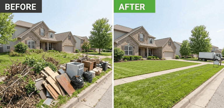 Yard waste ready for eco-friendly disposal